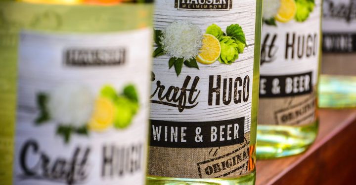 Branding - Hauser Craft Hugo Wine and Beer Bottles
