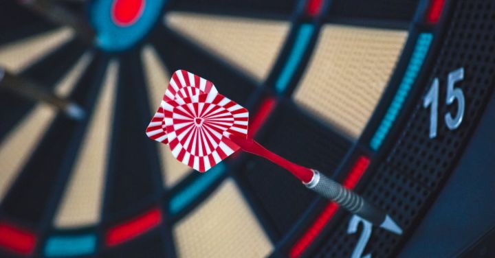 Business Goals - Red and White Dart on Darts Board